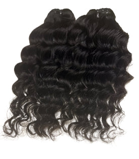 two bundles of natural loose curl hair extensions