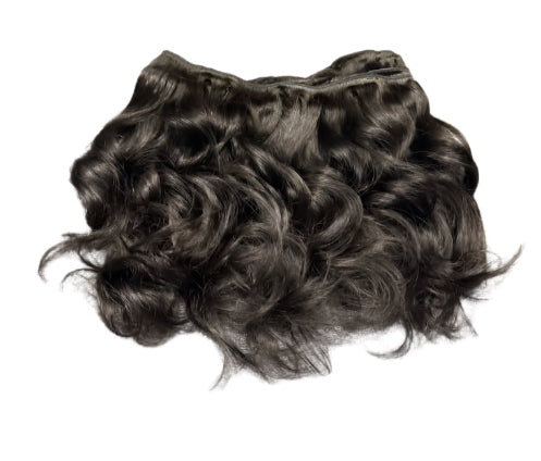 Natural wave Curly hair extensions on a white background