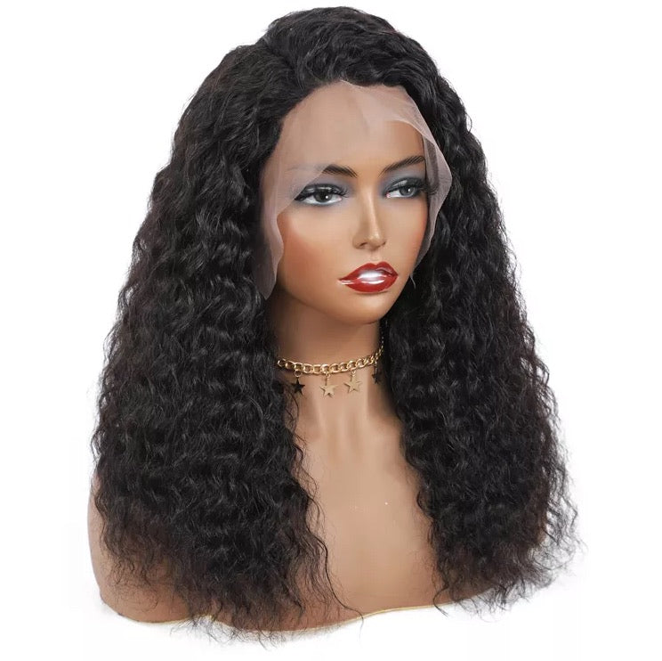 Human hair Deep Wave Lace front wig
