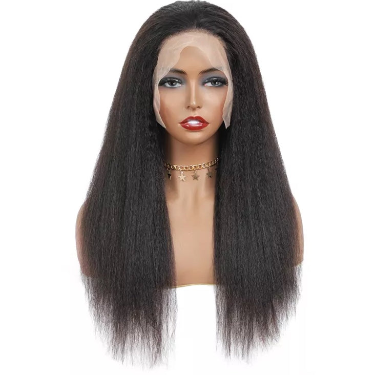 Human hair Kinky Straight Lace front wig