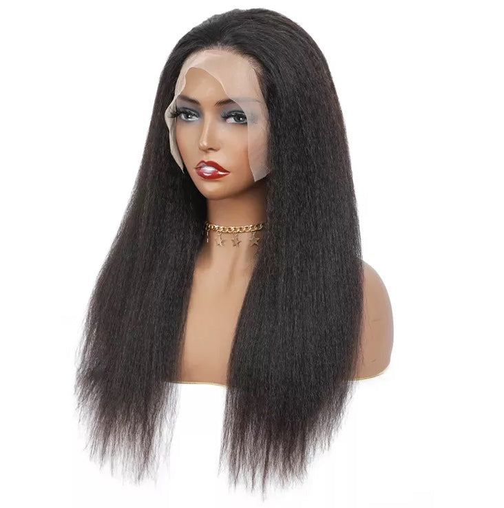 Human hair Kinky Straight Lace front wig