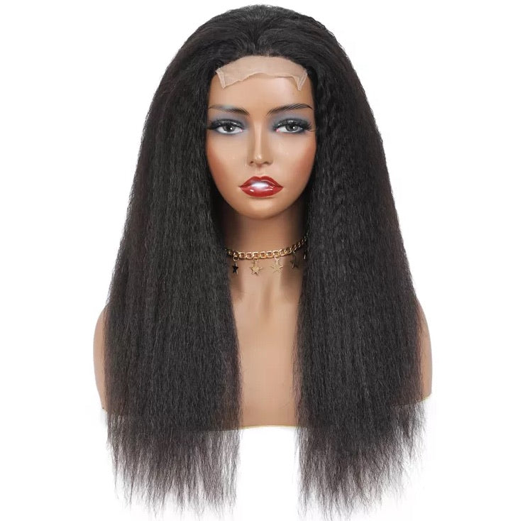 Human hair Kinky Straight Lace front wig