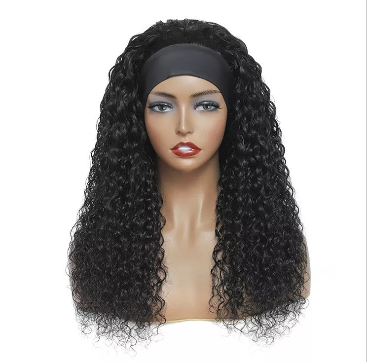 Human Hair Water Weave Head Band Wig