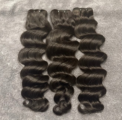 Three Bundles of loose deep wave human hair