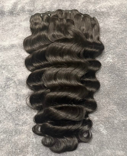 Human hair bundles of loose deep wave piled together