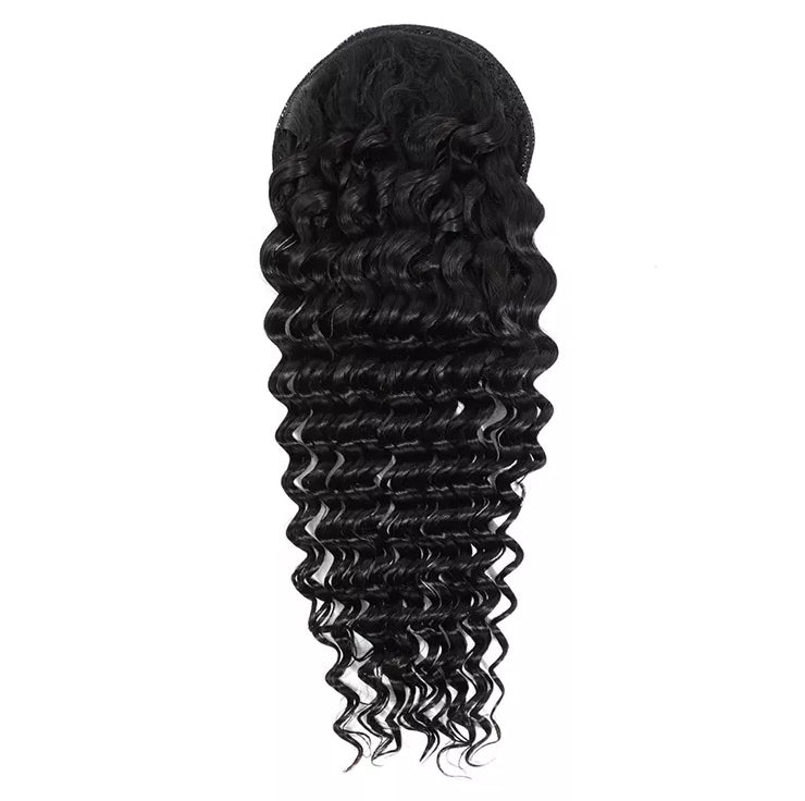 Human Hair Deep Wave Pony Tail