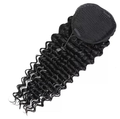 Human Hair Deep Wave Pony Tail